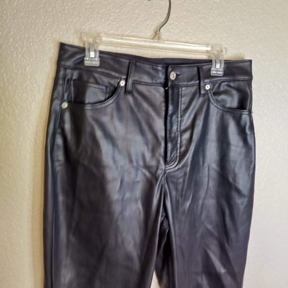 Express super high waisted faux leather modern straight pant sz 12 petite - Picture 4 of 12